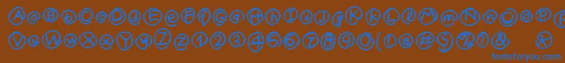 フォントMKlammerAffen – 茶色の背景に青い文字