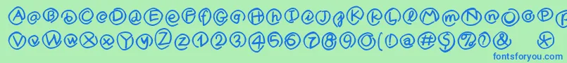 MKlammerAffen Font – Blue Fonts on Green Background