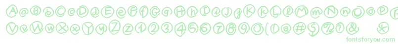 MKlammerAffen-Schriftart – Grüne Schriften auf weißem Hintergrund