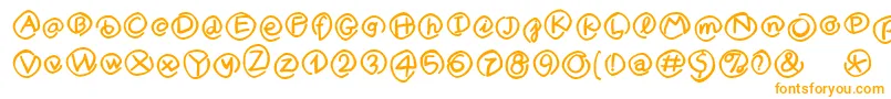 MKlammerAffen-Schriftart – Orangefarbene Schriften auf weißem Hintergrund