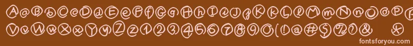 MKlammerAffen-fontti – vaaleanpunaiset fontit ruskealla taustalla