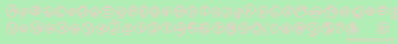 MKlammerAffen-fontti – vaaleanpunaiset fontit vihreällä taustalla