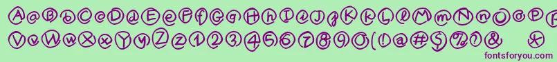 Шрифт MKlammerAffen – фиолетовые шрифты на зелёном фоне
