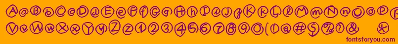 MKlammerAffen-fontti – violetit fontit oranssilla taustalla