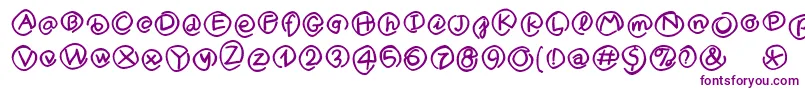 MKlammerAffen-Schriftart – Violette Schriften auf weißem Hintergrund