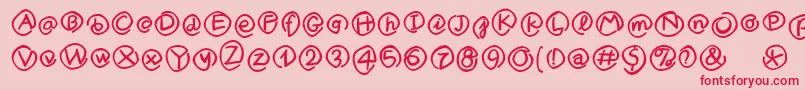 MKlammerAffen-fontti – punaiset fontit vaaleanpunaisella taustalla