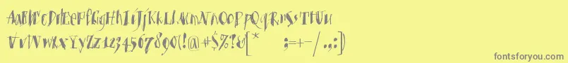フォントMKristall – 黄色の背景に灰色の文字
