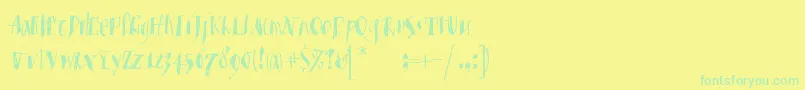 フォントMKristall – 黄色い背景に緑の文字