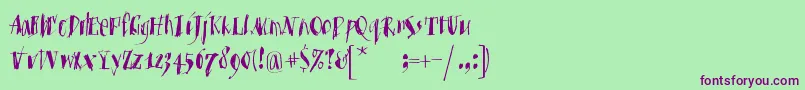 MKristall Font – Purple Fonts on Green Background