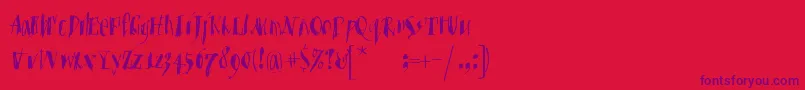MKristall-Schriftart – Violette Schriften auf rotem Hintergrund