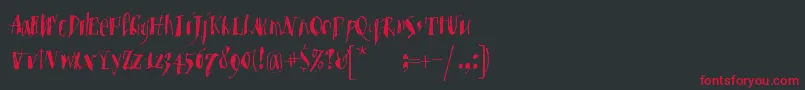 MKristall Font – Red Fonts on Black Background