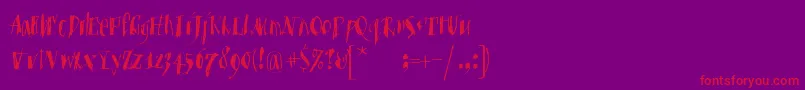 MKristall-Schriftart – Rote Schriften auf violettem Hintergrund