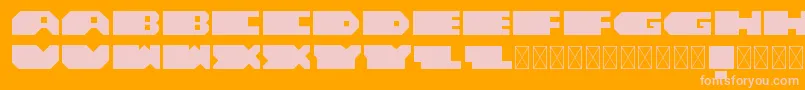MKULTRA-Schriftart – Rosa Schriften auf orangefarbenem Hintergrund