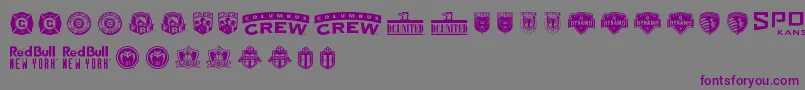 MLS ESAST-fontti – violetit fontit harmaalla taustalla