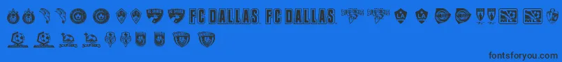 MLS WEST Font – Black Fonts on Blue Background