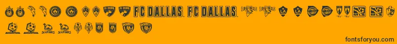 MLS WEST Font – Black Fonts on Orange Background