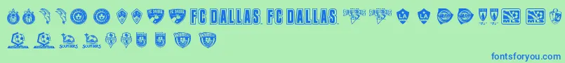 フォントMLS WEST – 青い文字は緑の背景です。