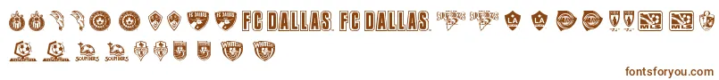 MLS WEST Font – Brown Fonts on White Background