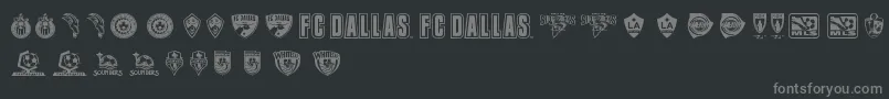 フォントMLS WEST – 黒い背景に灰色の文字
