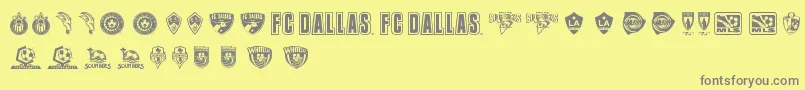 MLS WEST Font – Gray Fonts on Yellow Background