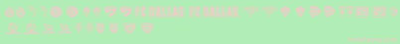 MLS WEST-fontti – vaaleanpunaiset fontit vihreällä taustalla