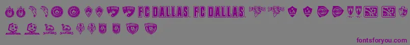 MLS WEST Font – Purple Fonts on Gray Background