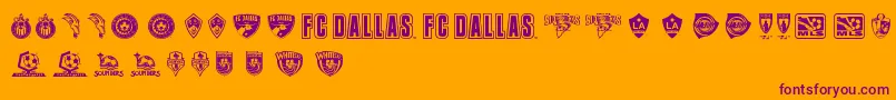 MLS WEST Font – Purple Fonts on Orange Background