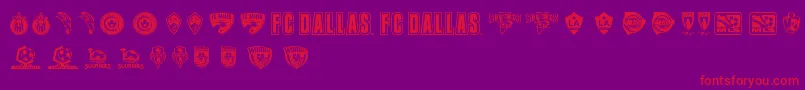 MLS WEST Font – Red Fonts on Purple Background