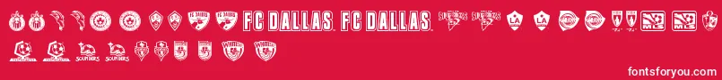 MLS WEST Font – White Fonts on Red Background