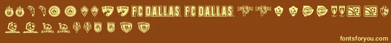 MLS WEST Font – Yellow Fonts on Brown Background