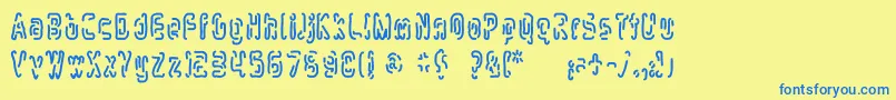 mlurmlry Font – Blue Fonts on Yellow Background
