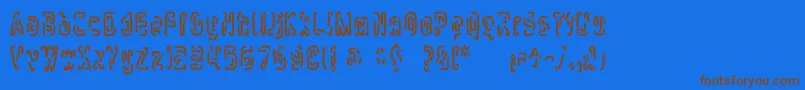 mlurmlry Font – Brown Fonts on Blue Background