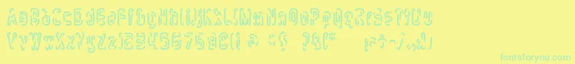 mlurmlry Font – Green Fonts on Yellow Background