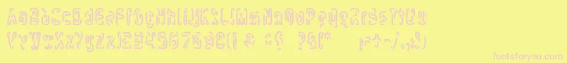 mlurmlry Font – Pink Fonts on Yellow Background