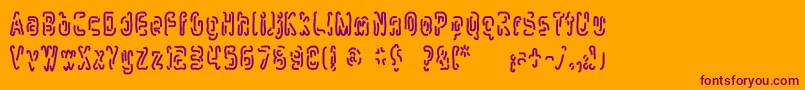 mlurmlry Font – Purple Fonts on Orange Background
