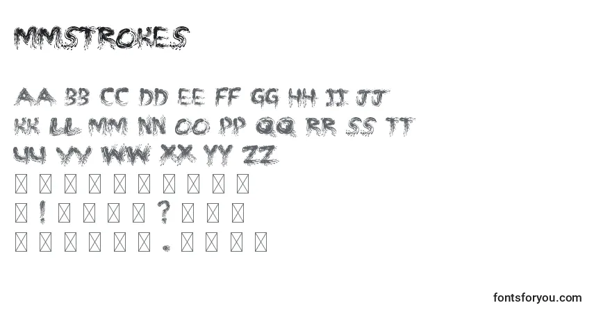 A fonte MMSTROKES – alfabeto, números, caracteres especiais