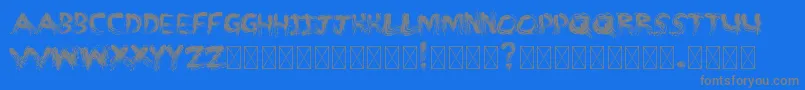 MMSTROKES-Schriftart – Graue Schriften auf blauem Hintergrund