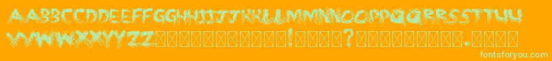 MMSTROKES Font – Green Fonts on Orange Background