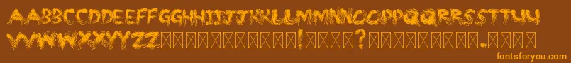 MMSTROKES Font – Orange Fonts on Brown Background