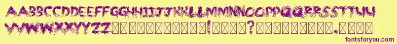 MMSTROKES-Schriftart – Violette Schriften auf gelbem Hintergrund