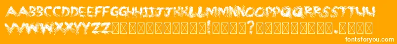 MMSTROKES-Schriftart – Weiße Schriften auf orangefarbenem Hintergrund