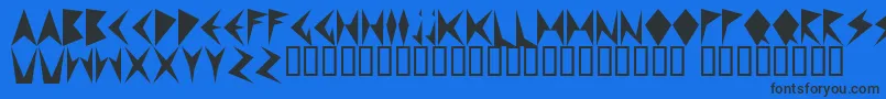 MNDPF   -Schriftart – Schwarze Schriften auf blauem Hintergrund