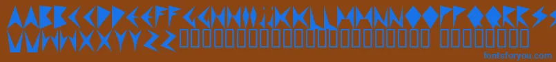 フォントMNDPF    – 茶色の背景に青い文字