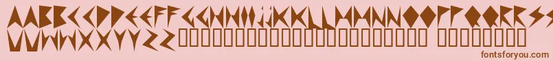 MNDPF   -Schriftart – Braune Schriften auf rosa Hintergrund