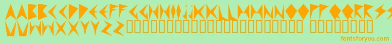 MNDPF    Font – Orange Fonts on Green Background