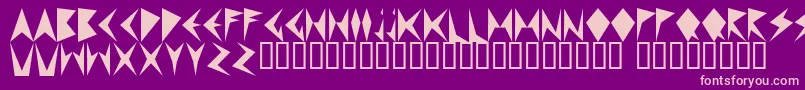 MNDPF   -fontti – vaaleanpunaiset fontit violetilla taustalla