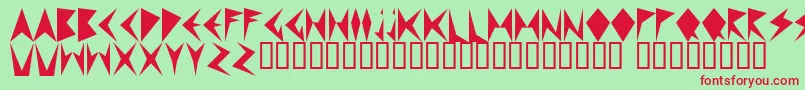 MNDPF    Font – Red Fonts on Green Background