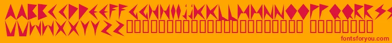 MNDPF    Font – Red Fonts on Orange Background
