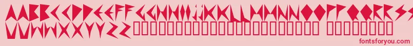 Weitere Informationen zur MNDPF   -Schriftart MNDPF   -Schriftart – Rote Schriften auf rosa Hintergrund