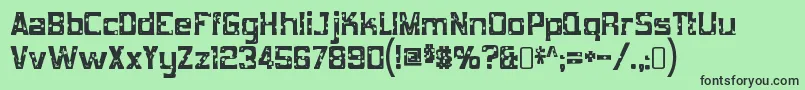 フォントmob concrete – 緑の背景に黒い文字